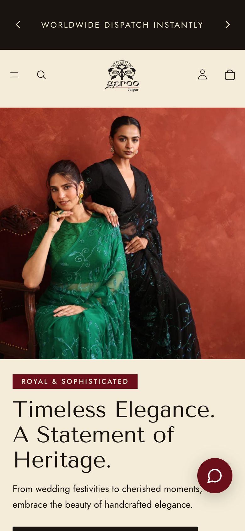 Geroo Jaipur website on mobile