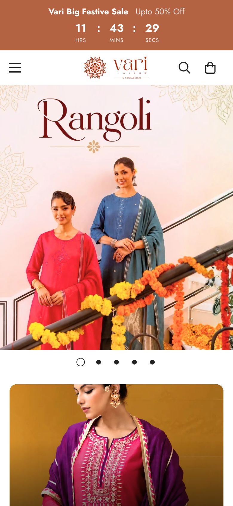 Vari Jaipur website on mobile